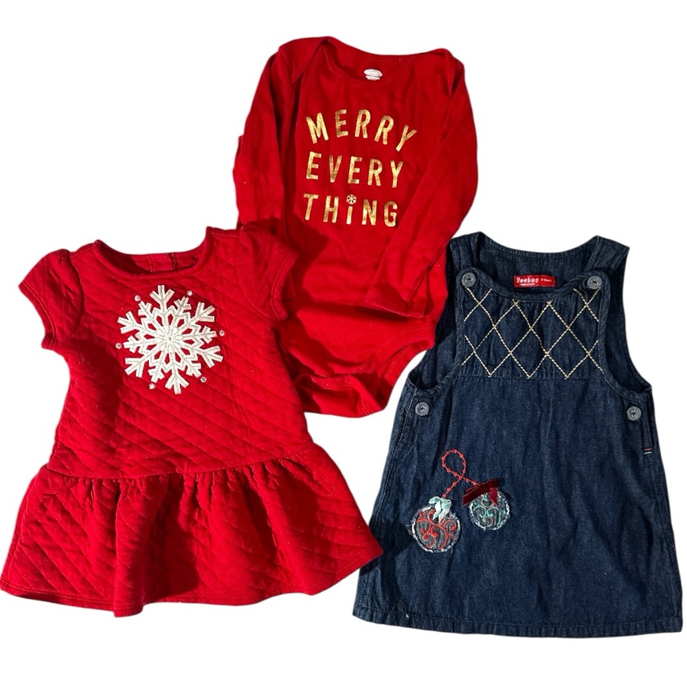 EUC Gymboree & beebay baby girls Christmas dresses Dresses 12/18